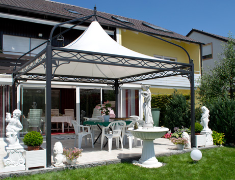 Eisen Pavillon Antica Roma. Überdachung für Terrassen, Hotels, Restaurants, Gärten und Gastronomie.